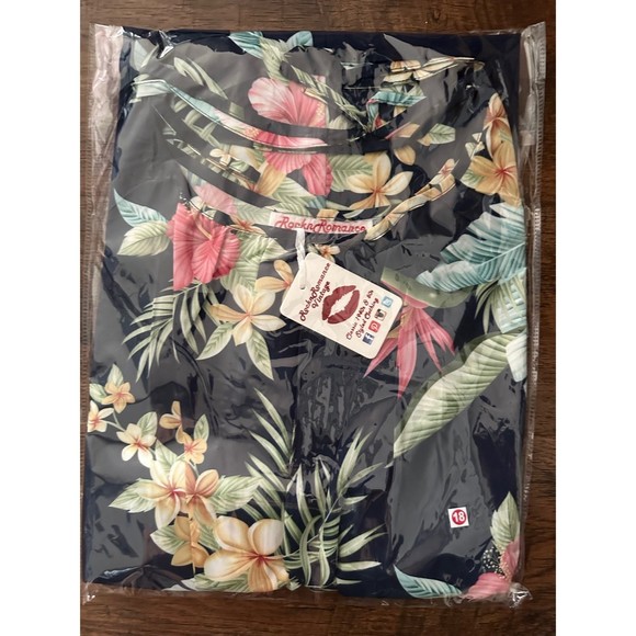 Size UK18 Suzy in Honolulu Navy Print Dress by Rock n Romance Vintage - Picture 7 of 7